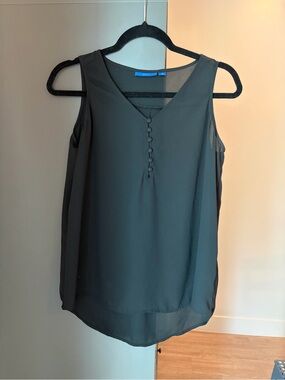 Apt. 9 Black Chiffon V-Neck Sleeveless Button-Front Camisole